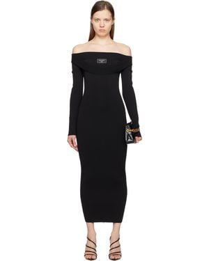 Balmain Plain Knit Maxi Dress - Black