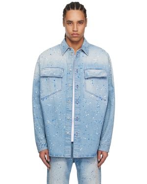 Off-White c/o Virgil Abloh ブルー ペイントスプラッター デニムジャケット