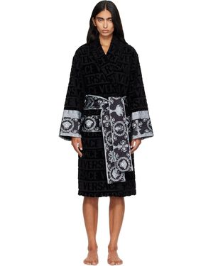 Versace 'I Heart Baroque' Bathrobe - Black