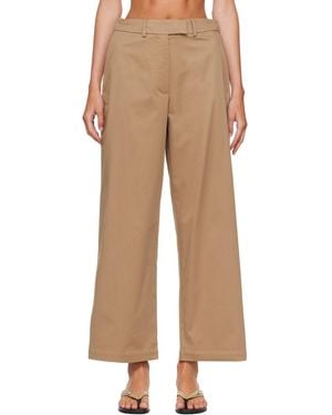 Cordera Low Rise Cotton Pants - Natural