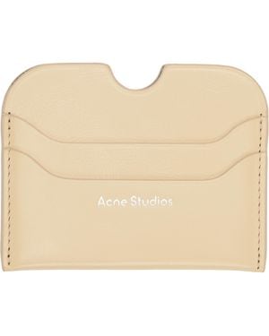 Acne Studios イエロー レザー カードケース - ブラック
