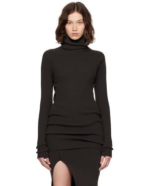 Rick Owens Concordians Ribbed Knit Tube Turtleneck - Black