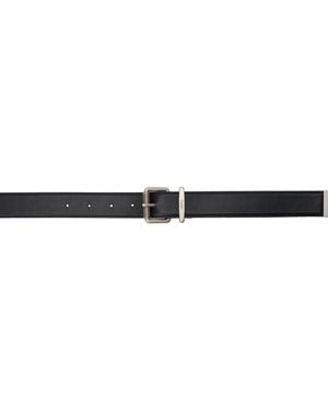 Juun.J Logo-Engraved Belt - Black