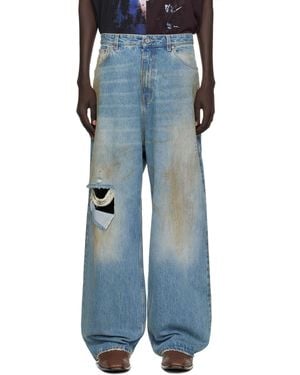 Vetements Distressed Baggy Jeans - Blue