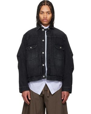 Sacai Faded Denim Jacket - Blue