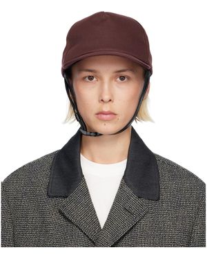 Maison Margiela Burgundy Riding Cap - Black