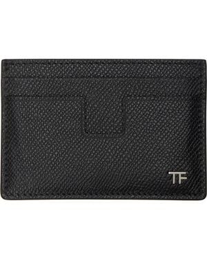Tom Ford Small Grain Leather Classic Card Holder - Black