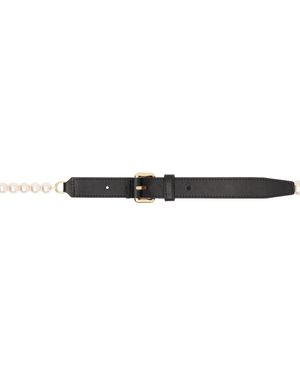 Moschino Ceinture Noire En Cuir Souple