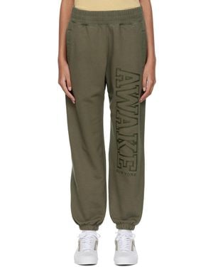 AWAKE NY Khaki Cotton Lounge Pants - Green