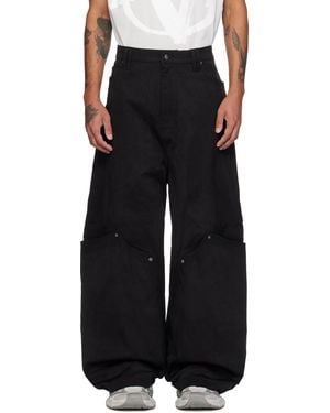 NAMESAKE Antonio Stained Faux-Suede Cargo Trousers - Black