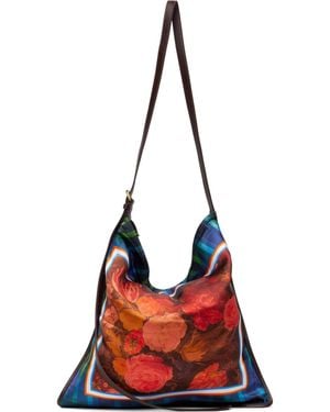 Dries Van Noten Large Scarf Print Shoulder Bag - Red