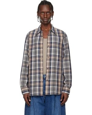 Studio Nicholson Aaron Levine Edition View Check Shirt - Blue