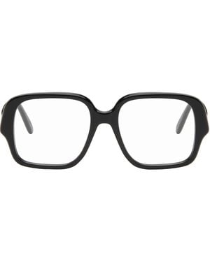 Loewe Large Square Text Logo Glasses - Black