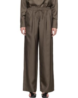 Rohe トープ リラックス シルク トラウザーズ - ブラック
