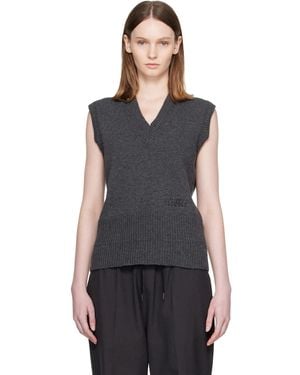 MM6 by Maison Margiela Merino Wool Knitted Vest - Black