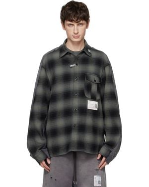 Maison Mihara Yasuhiro Front Back Combined Check Shirt - Black