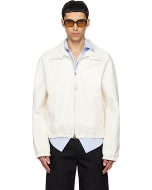 Courreges Off- Vinyl Zipped Bomber Jacket - White