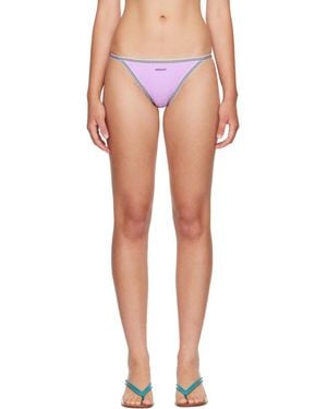 Versace Embroidered-Logo Bikini Bottom - Pink