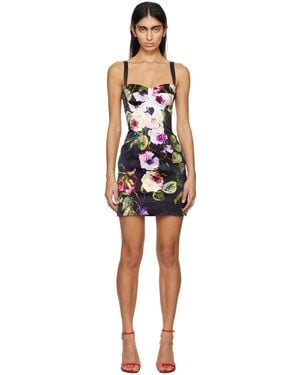 Dolce & Gabbana Rose Garden ミニドレス - ブラック