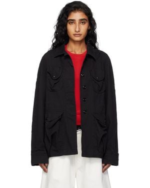 OPEN YY ブラック Multi Pocket Safari デニムジャケット