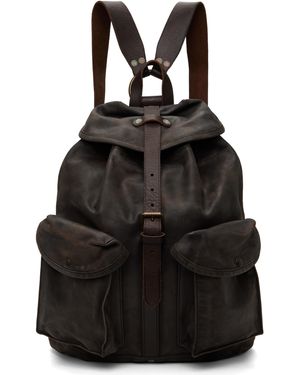 RRL Sac À Dos Brun En Cuir - Noir