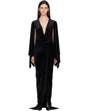 Rick Owens Tower Flagsleeves Maxi Dress - Black