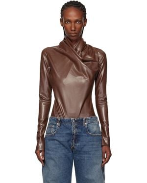 Mugler Latex Scarf Bodysuit - Blue