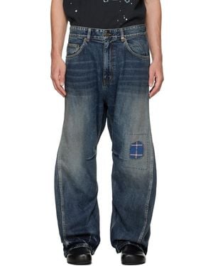 we11done Repair Curve Denim Jeans - Blue