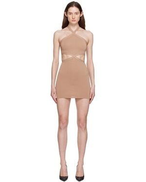 T By Alexander Wang Beige Halter Minidress - Black