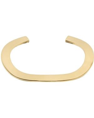 Bottega Veneta Gold Sculptural Cuff Bracelet - Black