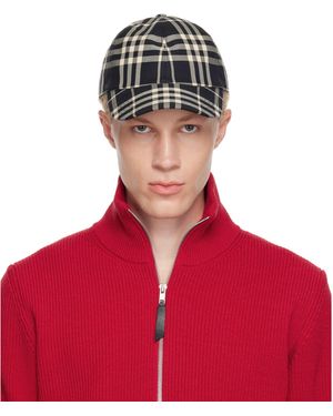 Burberry Check Cotton Baseball Cap - Red