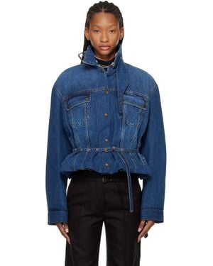 Dries Van Noten High Collar Denim Jacket - Blue