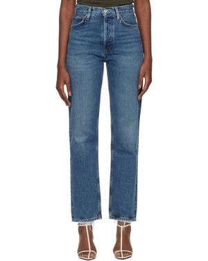 Agolde 90'S Pinch Waist High Rise Straight Jeans - Blue