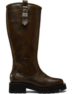 Ganni Khaki High Tall Boots - Brown