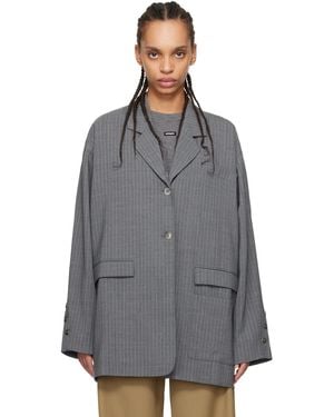 Cordera Tailoring Pinstripe Blazer - Gray