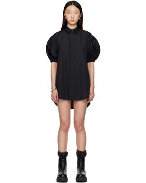 Sacai Cotton Poplin & Nylon Twill Minidress - Black