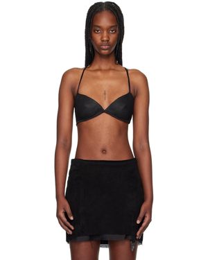 Liza Keane Eros Leather Bra - Black