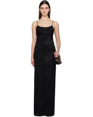 Dries Van Noten ブラック ブロケード マキシドレス