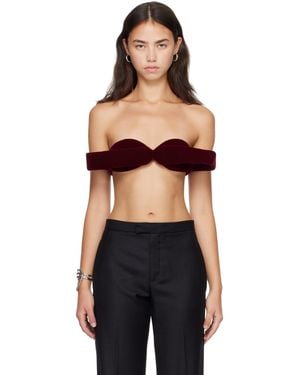 Jean Paul Gaultier Burgundy Bow Bra - Black