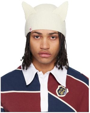 Charles Jeffrey Off- Ears Rib Beanie - White