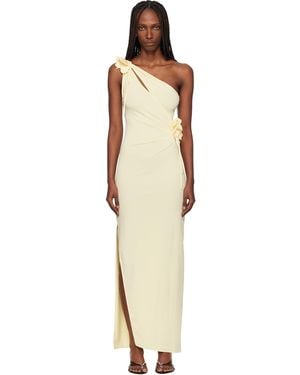 Coperni Asymmetric Flower Midi Dress - Black