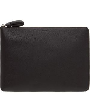 Lemaire Porte-Document Brun En Cuir Souple Grainé - Noir