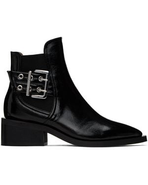 Ganni チャンキー バックル チェルシーブーツ - ブラック