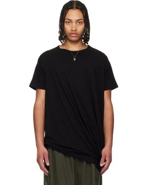Yohji Yamamoto Drape Short Sleeve T-Shirt - Black