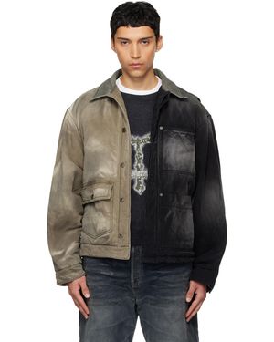 we11done 'Half And Half' Work Jacket - Black