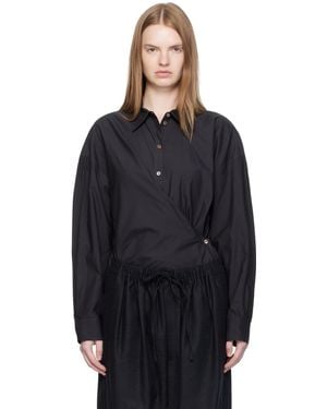 Lemaire ブラック Straight Collar Twisted シャツ - ブルー