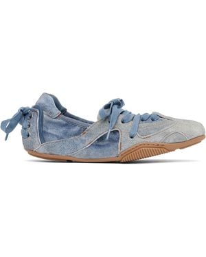 Acne Studios ブルー Lace-Up レザー フラットシューズ