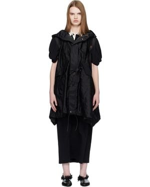 Sacai Quilted Satin Hooded Vest - Black