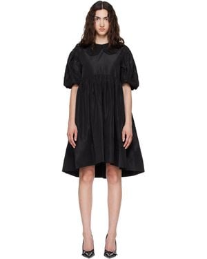 Simone Rocha Puff Sleeve Petal Collar Smock Minidress - Black