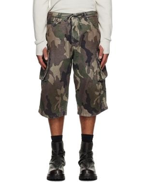 424 Khaki Camo Cargo Shorts - Black